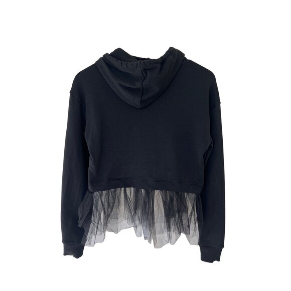 Pilcro Tulle-Hem Black Hoodie - Picture 5 of 5